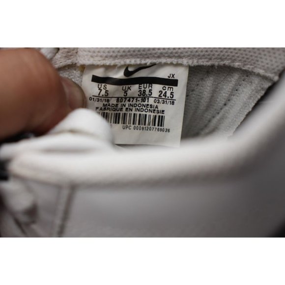 Nike Classic Cortez Women's Sz 7.5 White Black Leather Running Shoes 807471-101 - Picture 3 of 12